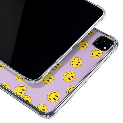 Purple Happy Face Pattern iPad Pro 11in (2024) Clear Case
